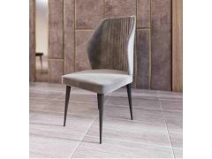 כסא פינת אוכל מרופד קטיפה דגם ונוס גוון אפור