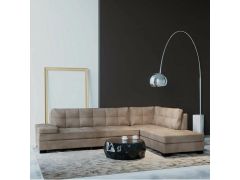 מערכת ישיבה פינתית מבד סוואנה דגם גיא בגוון חום בהיר