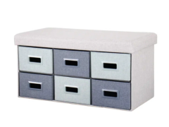 הדום משולב מגירות אחסון דגם KIDS - אפור בשילוב ג'ינס