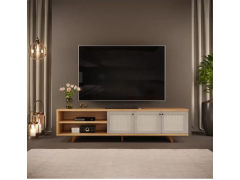 מזנון 220 ס"מ בגוון מוקה ועץ דגם אביב