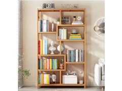 יחידת מדפים לאחסון עץ במבוק