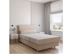 מיטת נוער 1.2 חשמלית מפנקת עם ארגז מצעים דגם ברי בגוון שמנת