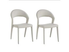 זוג כיסאות מעוצבים לפינת אוכל דגם קלרה בגוון אבן