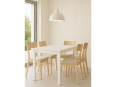 שולחן נפתח לפינת אוכל דגם ריי בגוון לבן