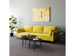 ספה תלת מושבית מפוארת אורך 3 מטר דגם שיין גוון צהוב