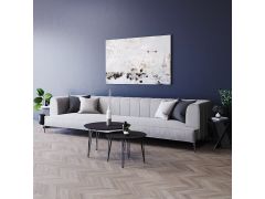 מוצר חדש - ספה מבד אריג אורך 270 ס"מ דגם מרטיני גוון אפור בהיר