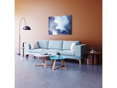 ספה תלת מושבית אורך 240 ס"מ דגם וגאס גוון תכלת